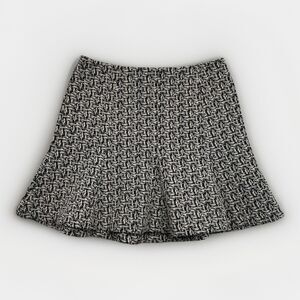 Banana Republic Flare Mini Skirt Size 6 Black and Cream Tweed Pattern